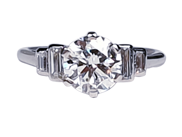 art deco 1.16ct diamond engagement ring  DBGEMS - image 1