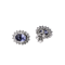 Cornflower Blue vibrant Sapphire and Diamond Earrings. - image 1