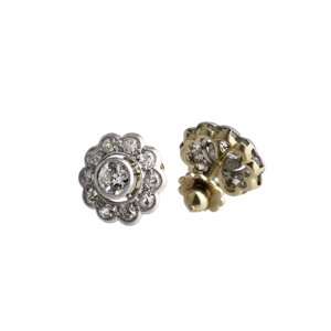 Deco Diamond Flower Cluster Earrings