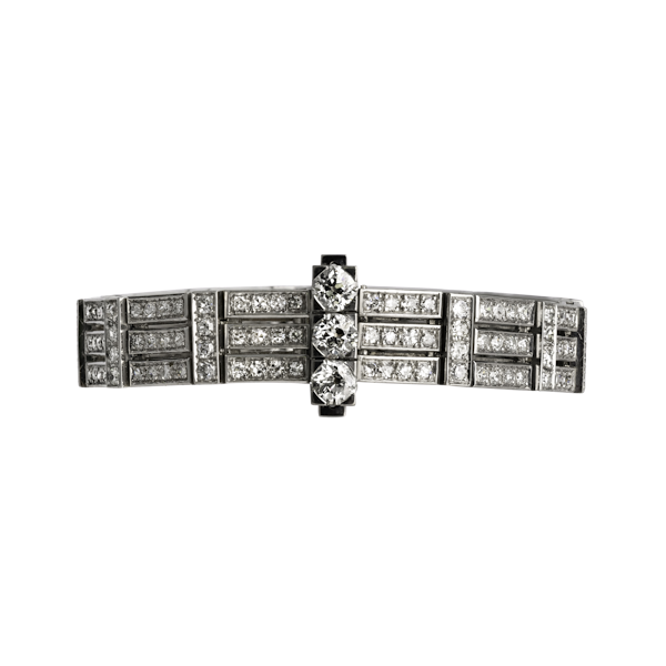 Deco Platinum Diamond Bracelet - image 1
