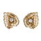 Vintage Cartier Earrings of Leaf Design in 18 Karat Gold and Diamonds, French circa 1950. - image 1