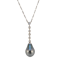 1960's, 18ct White/Yellow Gold, Tahitian Pear shape Pearl and Old Cut Diamond stone set Pendant, SHAPIRO & Co since1979 - image 7