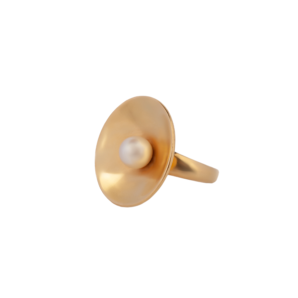 Jensen 18ct and pearl ring - image 1