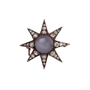 Victorian star sapphire diamond brooch