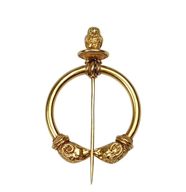 Etruscan revival fibula  DBGEMS - image 1