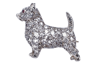 Antique diamond dog brooch DBGEMS