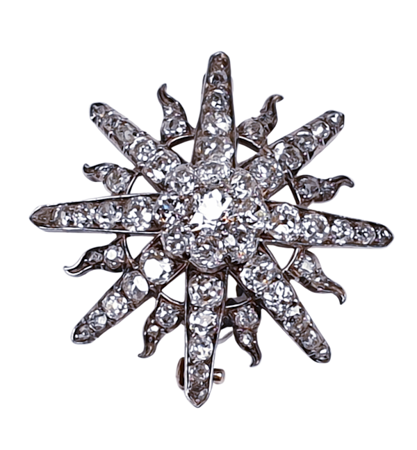 Antique diamond star brooch  DBGEMS - image 1