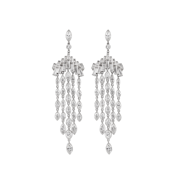 Long Chandelier Diamond Drop Earrings SKU: 3824 DBGEMS - image 1