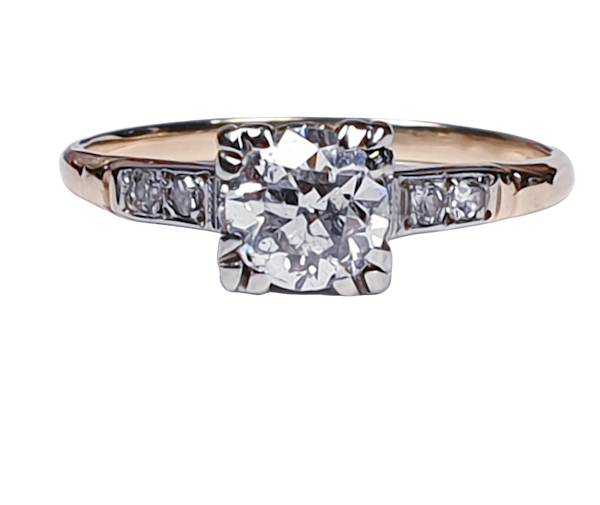 Art Deco Diamond and Gold Engagement Ring 3402  DBGEMS - image 1