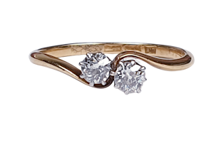 Edwardian Diamond Cross Over Ring 1852 DBGEMS