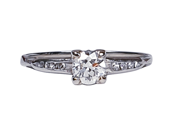 Transitional Diamond Art Deco Engagement Ring 1666  DBGEMS - image 1