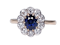 19th century antique sapphire and diamond cluster engagement ring  DBGEMS - image 7