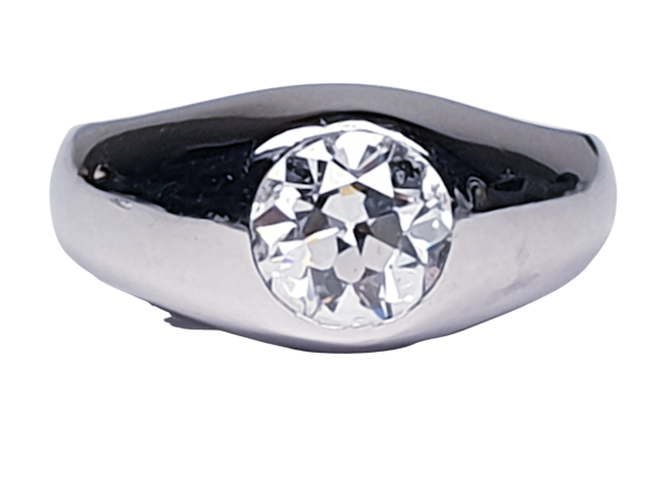 1.25ct old European transitional cut diamond engagement ring  DBGEMS - image 5