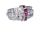 art deco diamond and ruby dress ring  DBGEMS - image 7