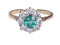 Bright fresh emerald and diamond engagement ring  DBGEMS - image 5