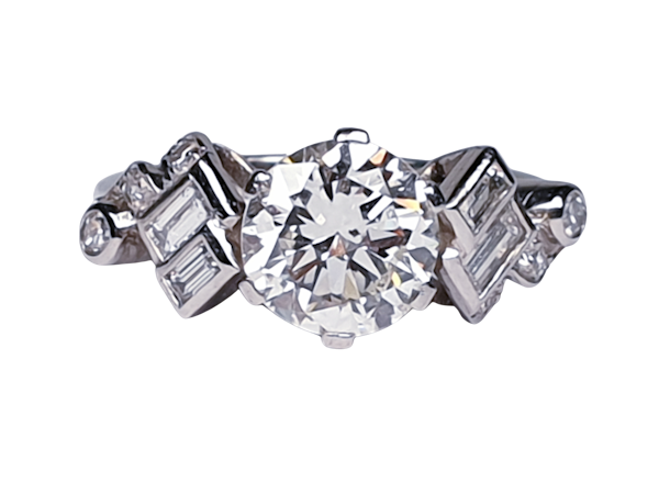 1.61ct 1930's art deco diamond engagement ring  DBGEMS - image 6