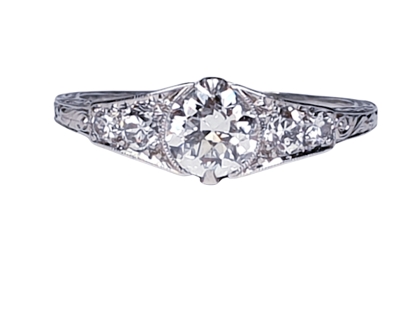 Art Deco Diamond Single Stone Ring  DBGEMS - image 6