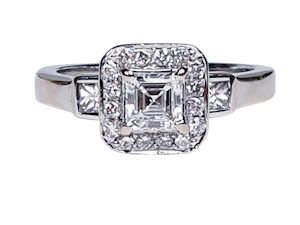 Asscher Cut Diamond Engagement Ring DBGEMS