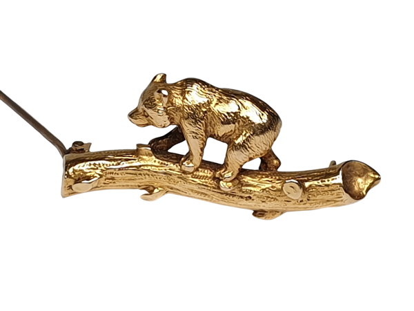 Antique Bear Cub Gold Brooch  DBGEMS - image 3