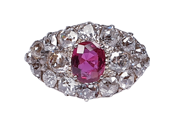 Antique ruby and old cut diamond engagement ring  DBGEMS - image 5