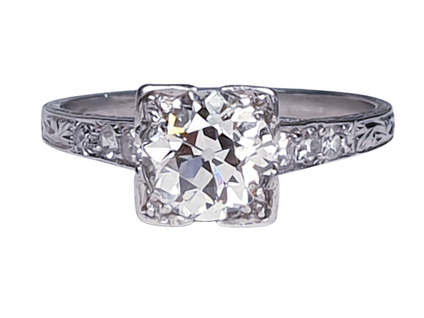 Art Deco Geometric Diamond Engagement Ring  DBGEMS - image 6