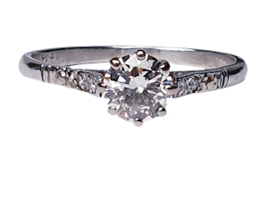 Art Deco Solitaire Diamond Engagement Ring DBGEMS