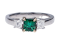 Emerald and diamond engagement ring  DBGEMS - image 6