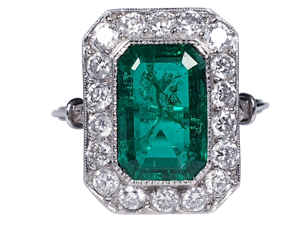 Emerald and diamond dress ring  DBGEMS - image 5