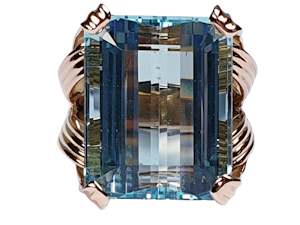 French 1960's chic Aquamarine dress ring  DBGEMS