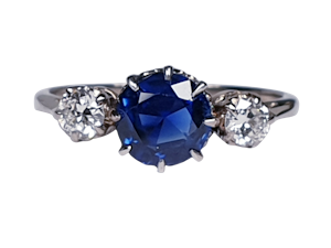 Art Deco Sapphire and Diamond Ring  DBGEMS
