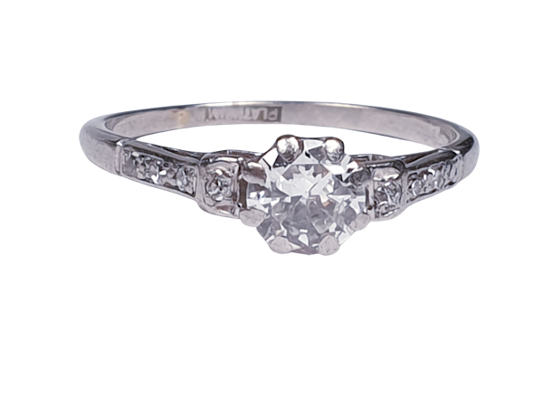 Art Deco Diamond Engagement Ring 3088   DBGEMS - image 5