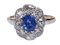 Ceylon sapphire and diamond cluster engagement ring  DBGEMS - image 6