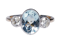 Aquamarine and diamond three stone ring  DBGEMS - image 5