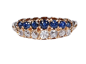 Two row Sapphire and diamond ring stack  DBGEMS