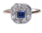 Antique sapphire and diamond engagement ring  DBGEMS - image 6