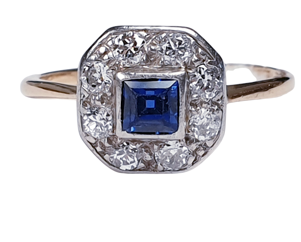 Antique sapphire and diamond engagement ring  DBGEMS - image 6