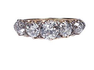 Carved Half Hoop Five Stone Diamond Ring  DBGEMS
