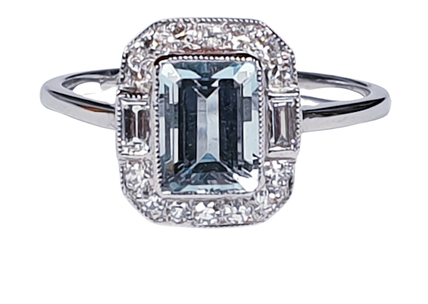 Aquamarine and diamond dress ring  DBGEMS - image 5