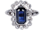 Art Deco Sapphire and Diamond Ring 3553   DBGEMS - image 1