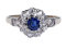 Antique Sapphire and Diamond Cluster Ring 2524   DBGEMS - image 1
