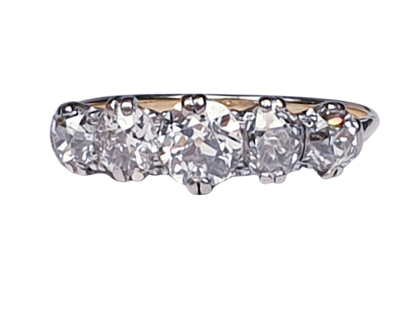 Antique five stone diamond engagement ring 4457   DBGEMS - image 1