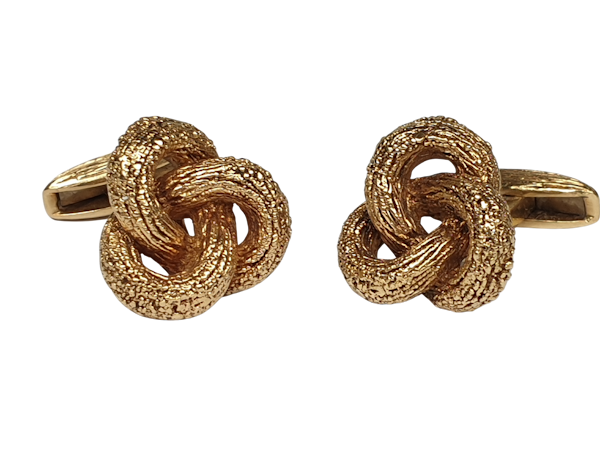 Pair of heavy 18ct gold knot cufflinks  DBGEMS - image 1