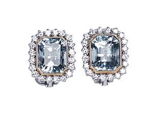Aquamarine and Diamond Stud Earrings DBGEMS