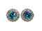 Electric Blue Zircon and Diamond Cluster Earrings  DBGEMS - image 1