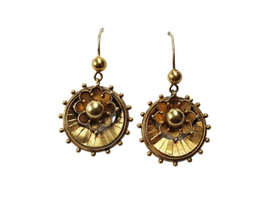 Victorian Gold Etruscan Revival Earrings DBGEMS