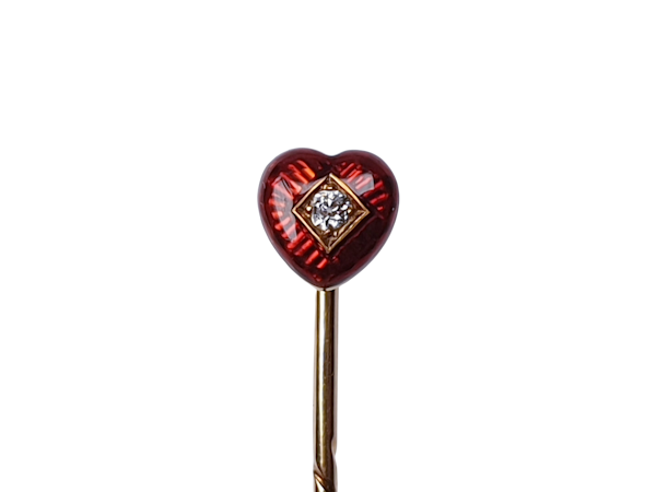 Enamel heart stick pin sku 4122  DBGEMS - image 1