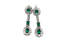 Long emerald and diamond drop earrings  DBGEMS - image 1