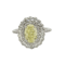 Oval Fancy Yellow Diamond cluster ring with GIA cert - image 1