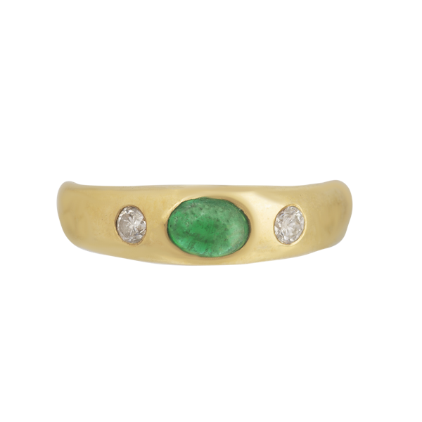 Emerald and diamond 18ct ring Spectrum Antiques - image 1