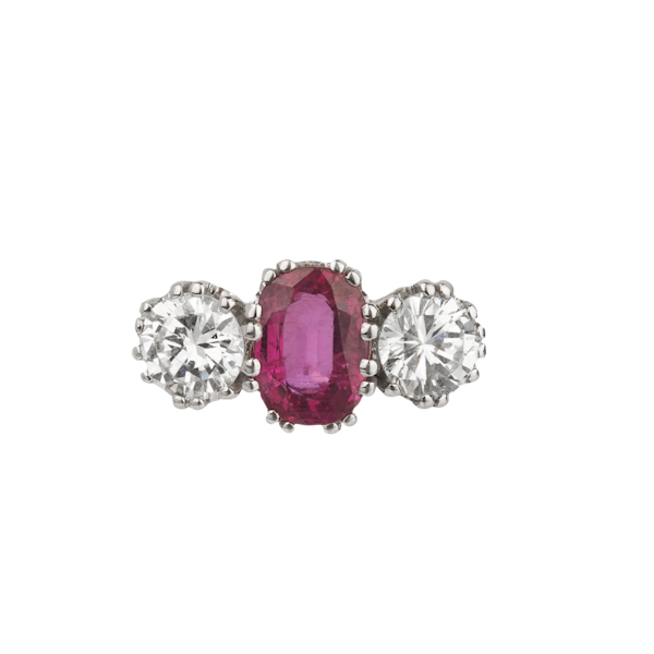 Ruby and diamond trilogy ring. Spectrum - image 1